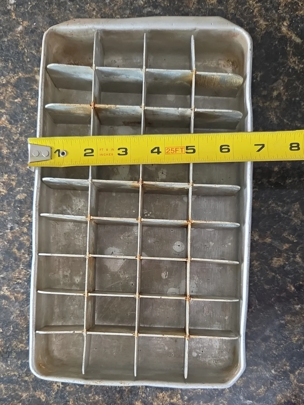 Vintage Large Aluminum Ice Cube 36 Cube Tray